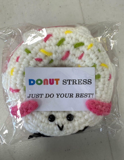 Load image into Gallery viewer, RQWZBCHX Handmade Crochet Donut Stress Toy Pink Cute Motivational Gift
