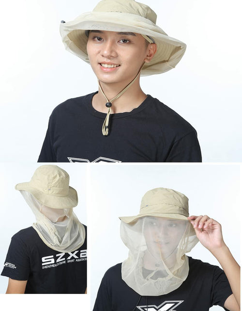 Load image into Gallery viewer, TOPOQ Women Safari Sunhat with Mosquito Net Boonie Hat Khaki Polyester
