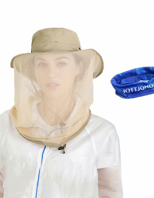 Load image into Gallery viewer, TOPOQ Women Safari Sunhat with Mosquito Net Boonie Hat Khaki Polyester
