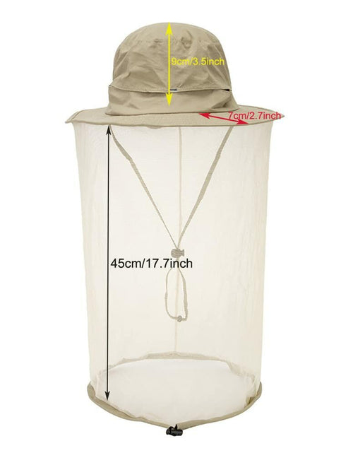 Load image into Gallery viewer, TOPOQ Women Safari Sunhat with Mosquito Net Boonie Hat Khaki Polyester
