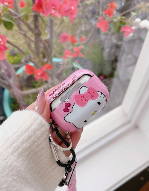 Load image into Gallery viewer, LZHZXM Cute Hello Cartoon Cat TPU Case with Pink Kawaii Lanyard Keychain
