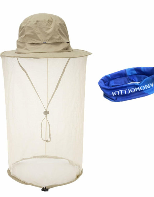 Load image into Gallery viewer, TOPOQ Women Safari Sunhat with Mosquito Net Boonie Hat Khaki Polyester
