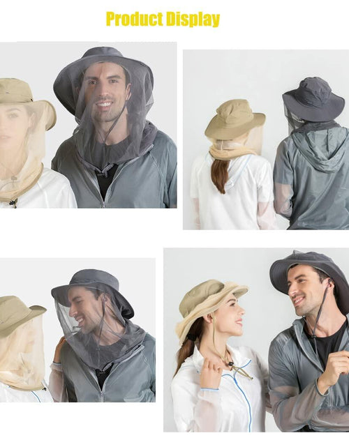 Load image into Gallery viewer, TOPOQ Women Safari Sunhat with Mosquito Net Boonie Hat Khaki Polyester
