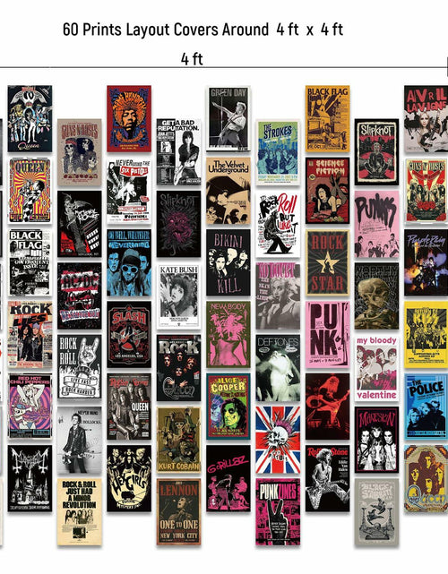 Load image into Gallery viewer, JZHLLOY Punk Hip Hop Rap Wall Collage Kit Retro Black Paper Posters
