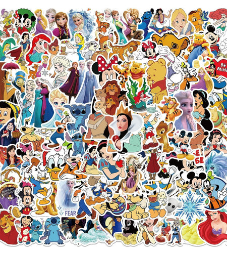 WDWLL 100 Cute Cartoon Vinyl Stickers for Laptop Skateboard Water Bottles