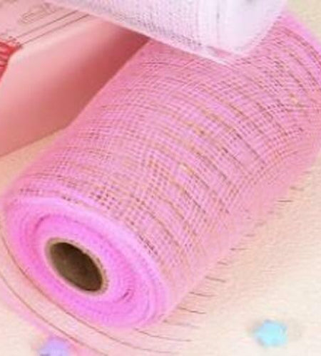 PATIKIL Decorative Mesh Ribbon Roll 5.9in x 10yd Pink 2pcs Classic Style
