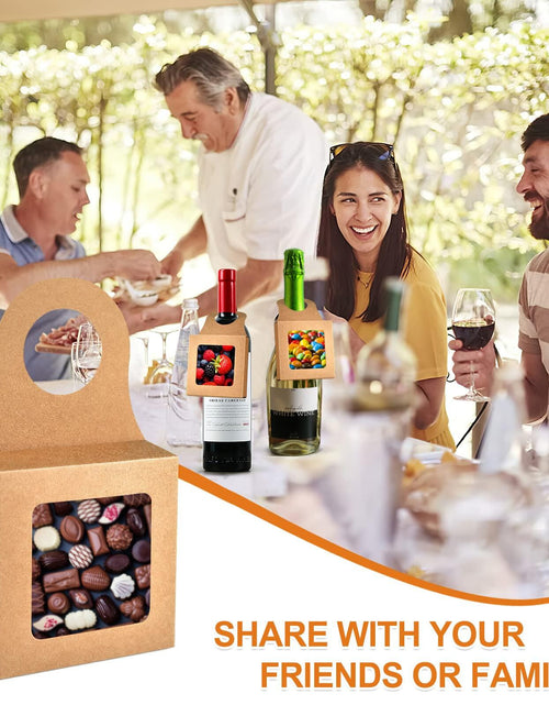 Load image into Gallery viewer, Mototo 100 PCS Kraft Paper Wine Bottle Boxes with Window Hanger Foldable Kraft
