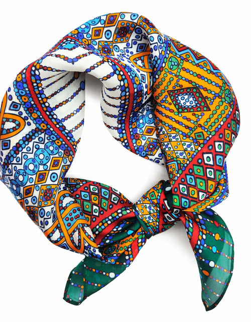 Load image into Gallery viewer, MONGGIL Satin Silky Scarf Pattern Print Neck Scarf Lightweight 27x27 inches
