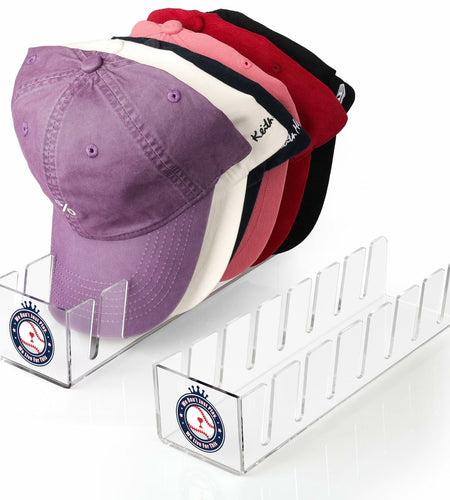 Donkiyana Acrylic Baseball Cap Hat Stand Organizer 14 Caps 2 Pcs Clear