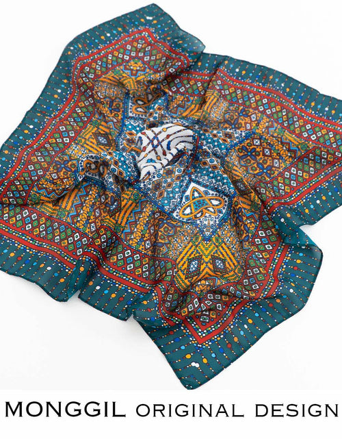 Load image into Gallery viewer, MONGGIL Satin Silky Scarf Pattern Print Neck Scarf Lightweight 27x27 inches
