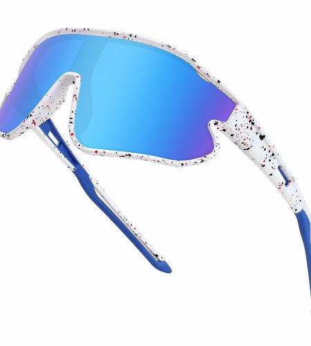 MARIDA Kids UV400 Baseball Sunglasses Sports Cycling White-Blue