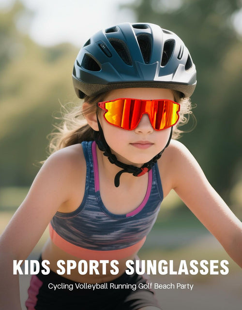Load image into Gallery viewer, MARIDA Kids Sunglasses UV400 Sports Cycling Baseball Red Size 10-16
