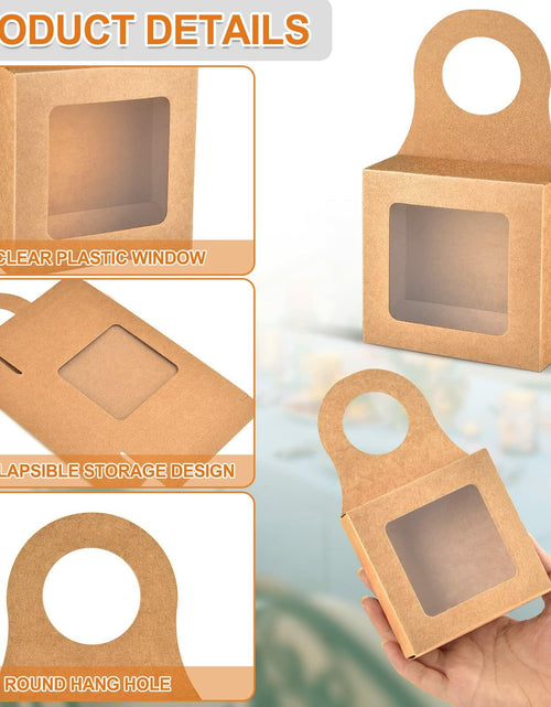 Load image into Gallery viewer, Mototo 100 PCS Kraft Paper Wine Bottle Boxes with Window Hanger Foldable Kraft
