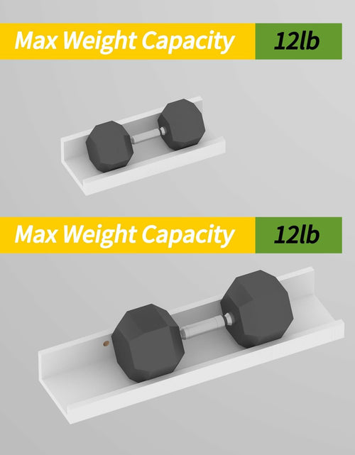 Load image into Gallery viewer, Lyeasw 16in White Floating Wall Shelves Set of 5 with Lip for Kitchen Bath
