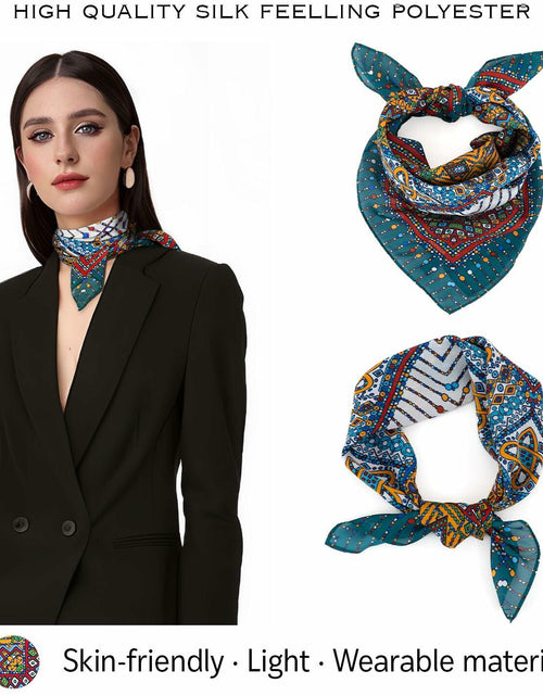 Load image into Gallery viewer, MONGGIL Satin Silky Scarf Pattern Print Neck Scarf Lightweight 27x27 inches
