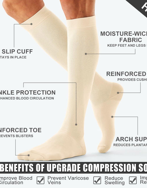 Load image into Gallery viewer, Bluemaple Compression Socks 4 Pairs Circulation Support Running Athletic

