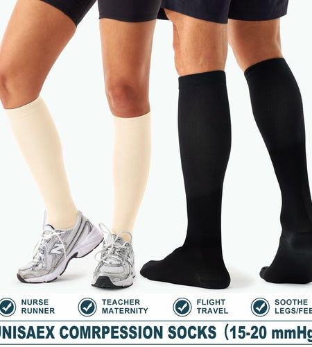 Bluemaple Compression Socks 4 Pairs Circulation Support Running Athletic