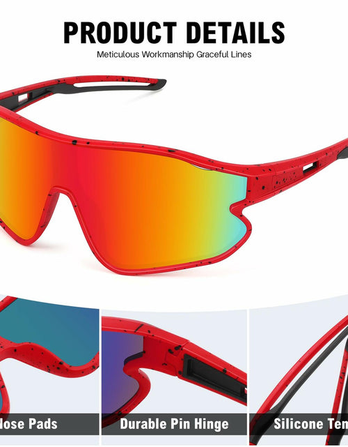 Load image into Gallery viewer, MARIDA Kids Sunglasses UV400 Sports Cycling Baseball Red Size 10-16
