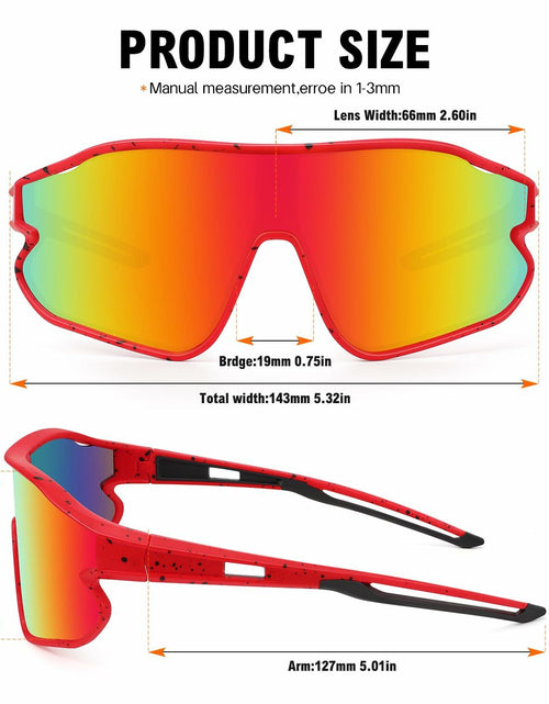 Load image into Gallery viewer, MARIDA Kids Sunglasses UV400 Sports Cycling Baseball Red Size 10-16
