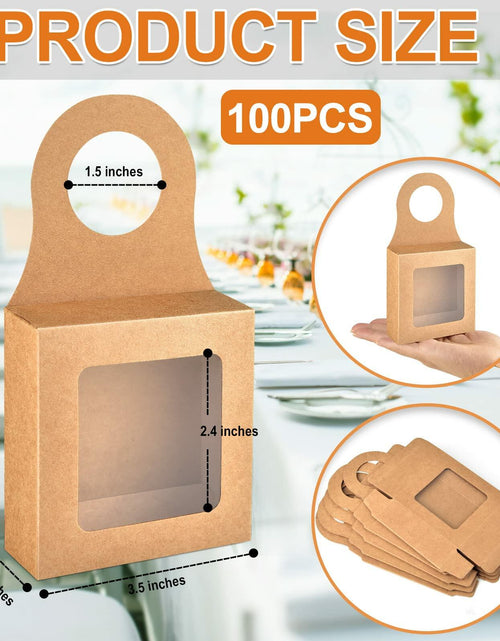 Load image into Gallery viewer, Mototo 100 PCS Kraft Paper Wine Bottle Boxes with Window Hanger Foldable Kraft
