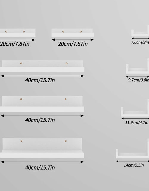 Load image into Gallery viewer, Lyeasw 16in White Floating Wall Shelves Set of 5 with Lip for Kitchen Bath
