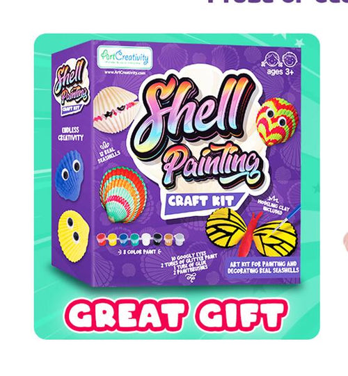 Load image into Gallery viewer, ArtCreativity Shell Painting Kit Kids Craft Supplies Creative Fun Ages 3+
