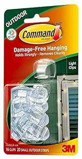 Load image into Gallery viewer, Command Outdoor Light Clips Clear 16 Clips 20 Adhesive Strips
