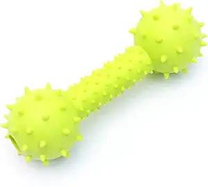 Load image into Gallery viewer, Generic Dog Chew Toy Dumbbell Durable Natural Rubber Lime Green
