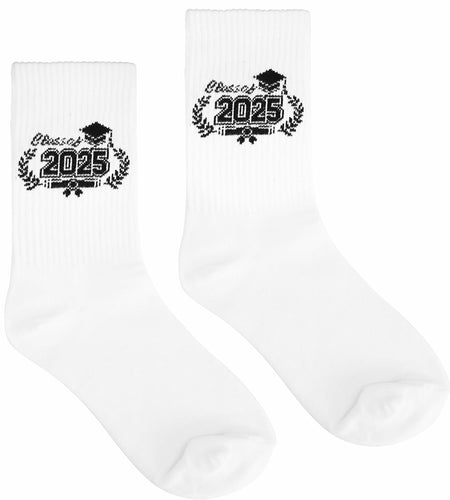 Cyntan Graduation Socks Unisex Classic Cotton White One Size