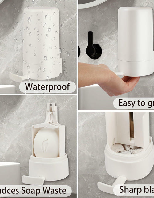 Load image into Gallery viewer, WSLFOKIDA Soap Dispenser with Built-in Blade Wall-Mountable Adjustable White
