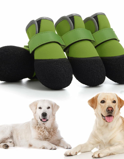 Load image into Gallery viewer, DOGOYS Dog Shoes Non-Slip Waterproof Boots Green 4Pcs Size Medium
