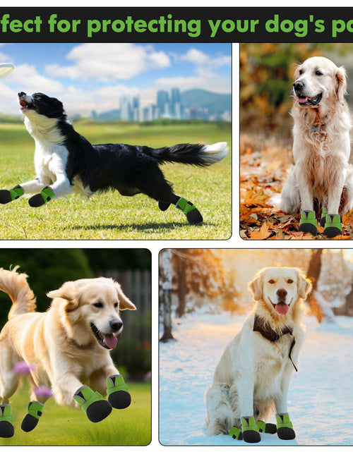 Load image into Gallery viewer, DOGOYS Dog Shoes Non-Slip Waterproof Boots Green 4Pcs Size Medium
