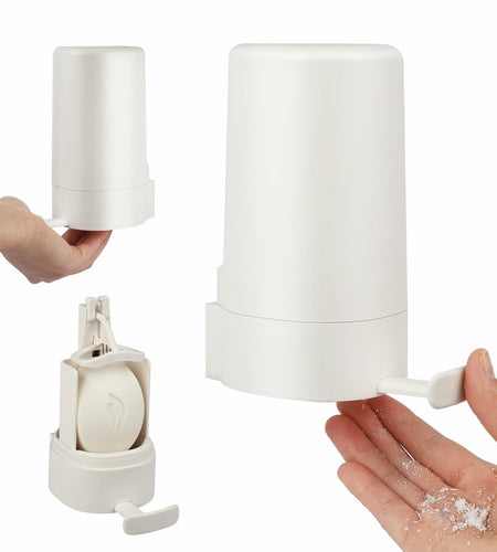 WSLFOKIDA Soap Dispenser with Built-in Blade Wall-Mountable Adjustable White