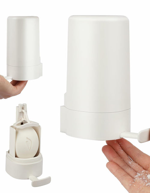 Load image into Gallery viewer, WSLFOKIDA Soap Dispenser with Built-in Blade Wall-Mountable Adjustable White
