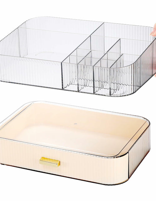 Load image into Gallery viewer, Acshio Clear Makeup Organizer with Drawer Stackable Vanity Storage Dustproof

