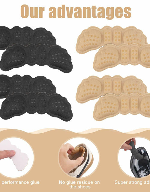 Load image into Gallery viewer, Gosknor 4 Pairs Heel Protector Pads Foam Inserts Cushion Black Skin Color
