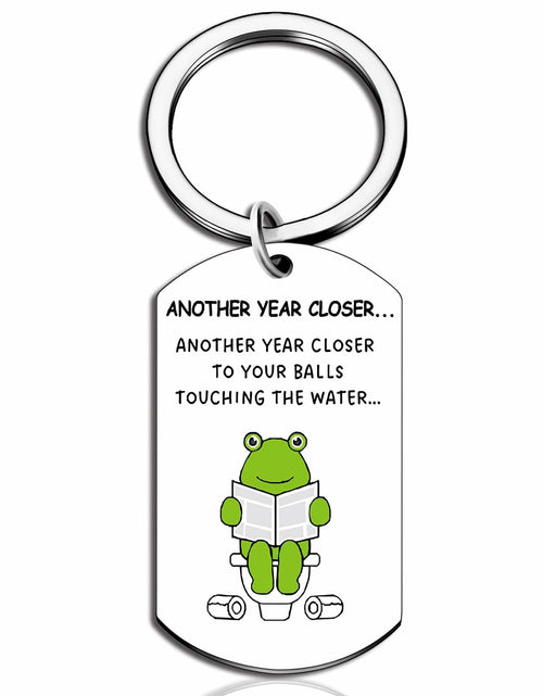 Load image into Gallery viewer, Davrock Silver Frog Keychain Funny Gift for Men Adult Animal Theme
