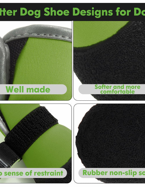 Load image into Gallery viewer, DOGOYS Dog Shoes Non-Slip Waterproof Boots Green 4Pcs Size Medium
