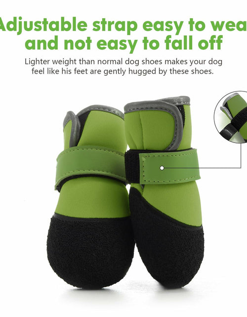 Load image into Gallery viewer, DOGOYS Dog Shoes Non-Slip Waterproof Boots Green 4Pcs Size Medium
