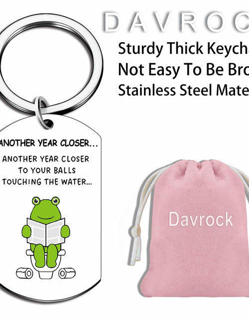 Load image into Gallery viewer, Davrock Silver Frog Keychain Funny Gift for Men Adult Animal Theme
