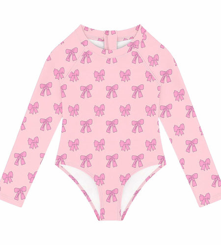Toddler Girls One Piece Swimsuit Long Sleeve Zipper Pink Size 24 Month