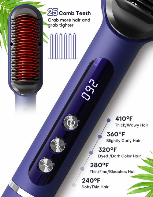 Load image into Gallery viewer, RakRlek Handor Ionic Hair Straightener Brush 9 Temp Settings Fast Heating Blue
