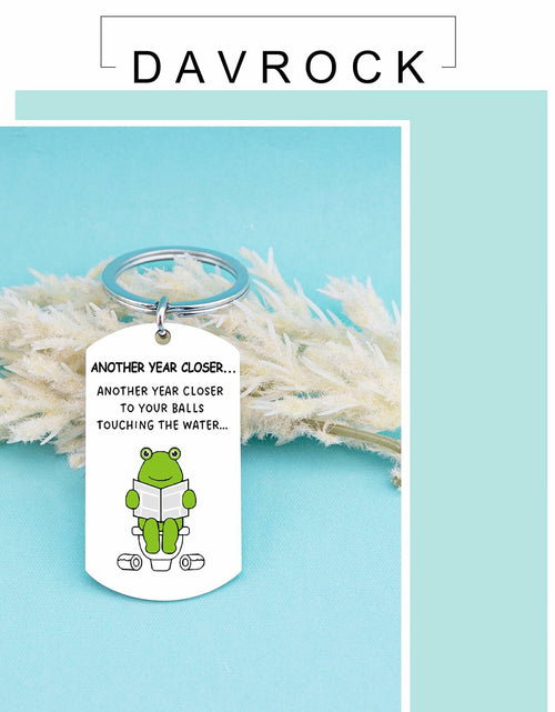 Load image into Gallery viewer, Davrock Silver Frog Keychain Funny Gift for Men Adult Animal Theme
