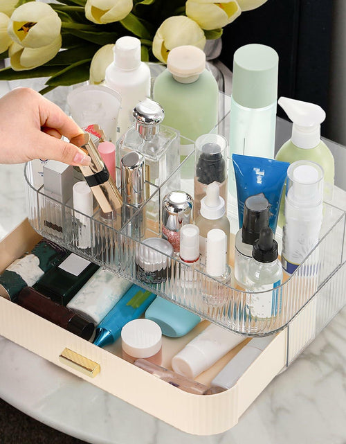 Load image into Gallery viewer, Acshio Clear Makeup Organizer with Drawer Stackable Vanity Storage Dustproof
