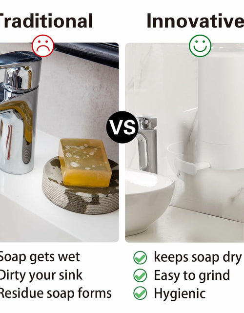 Load image into Gallery viewer, WSLFOKIDA Soap Dispenser with Built-in Blade Wall-Mountable Adjustable White
