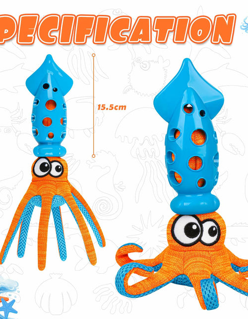 Load image into Gallery viewer, Qonline Squid Shaped Squeaky Dog Toy TPR Material Orange Interactive Play

