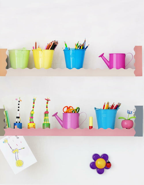 Load image into Gallery viewer, Afumazi 6 Rolls Colorful Bulletin Board Borders 196.8ft Scalloped Trim Grey
