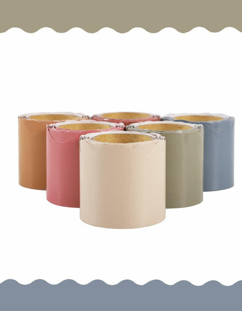 Load image into Gallery viewer, Afumazi 6 Rolls Colorful Bulletin Board Borders 196.8ft Scalloped Trim Grey
