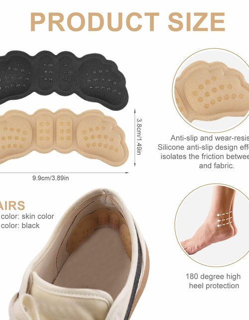Load image into Gallery viewer, Gosknor 4 Pairs Heel Protector Pads Foam Inserts Cushion Black Skin Color
