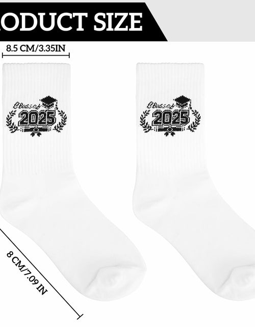 Load image into Gallery viewer, Cyntan Graduation Socks Unisex Classic Cotton White One Size
